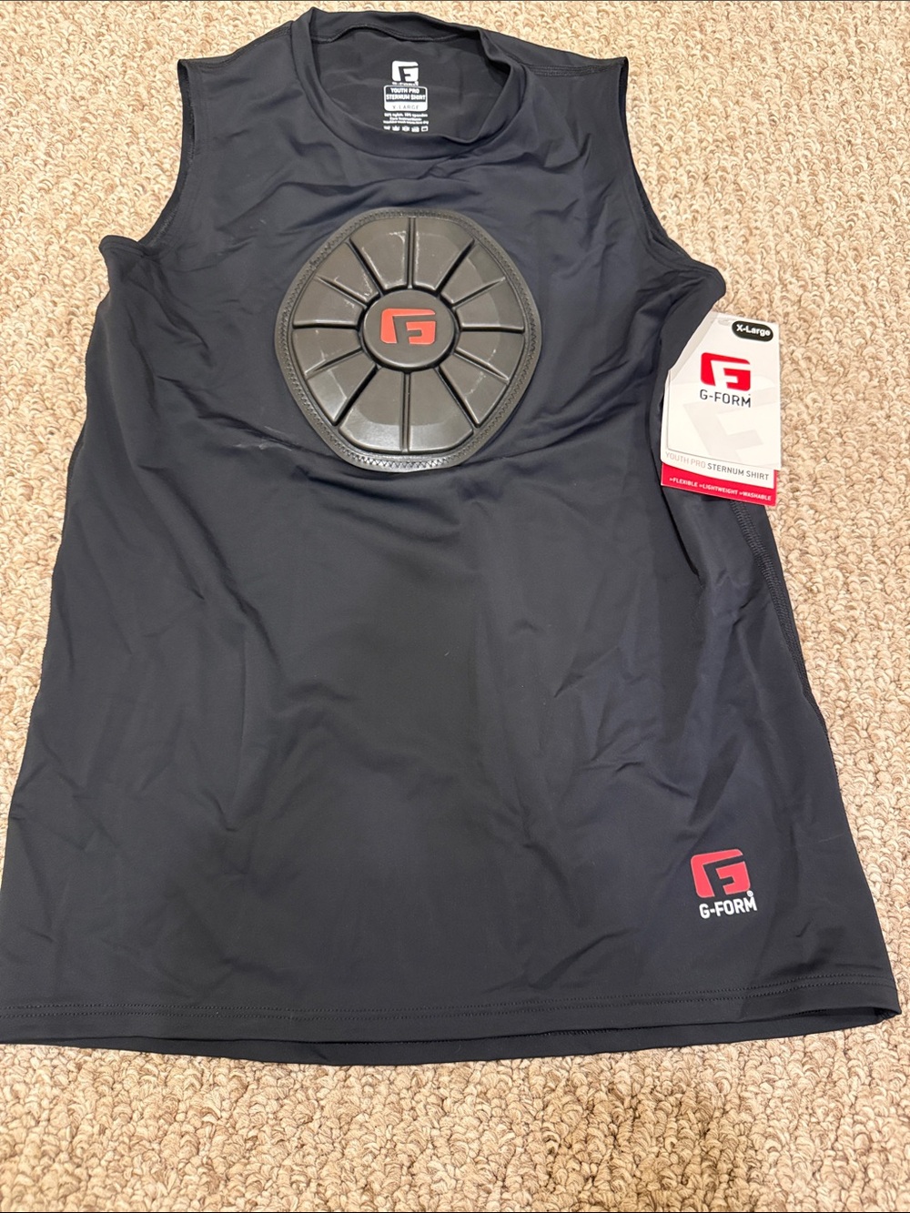 Boys' Black Padded Athletic Sleeveless Top